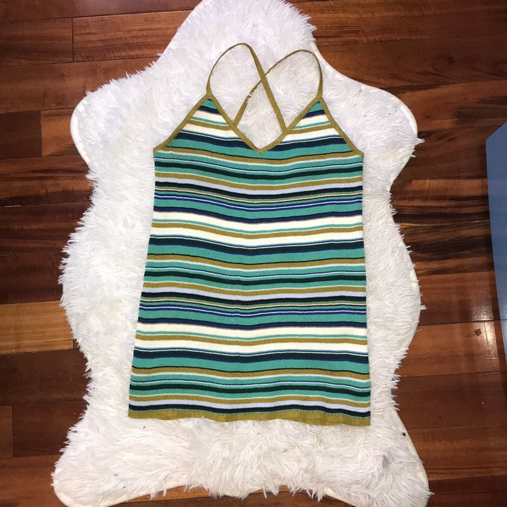 H&M knitted cami crossed back strap top